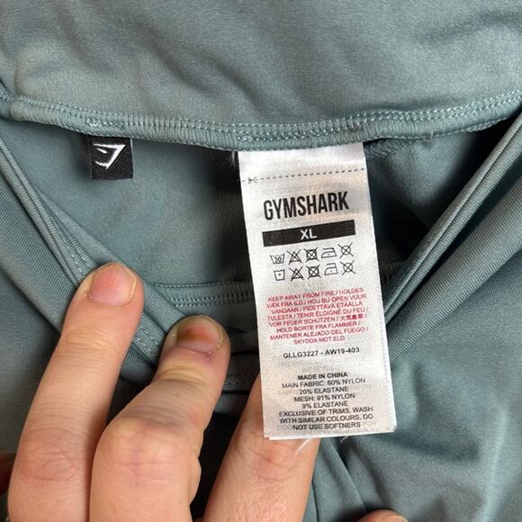 Gymshark Blue Athletic Leggings with High-Rise Waistband - Picture 2 of 8